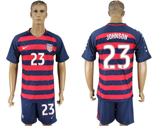 USA 23 JOHNSON 2017 CONCACAF Gold Cup Away Soccer Jersey