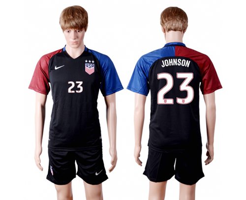 USA 23 Johnson Away Three Star Soccer Country Jersey