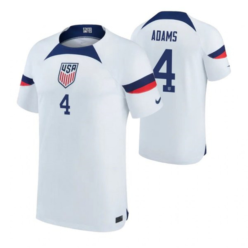 USA 4 ADAMS Home 2022 FIFA World Cup Thailand Soccer Jersey