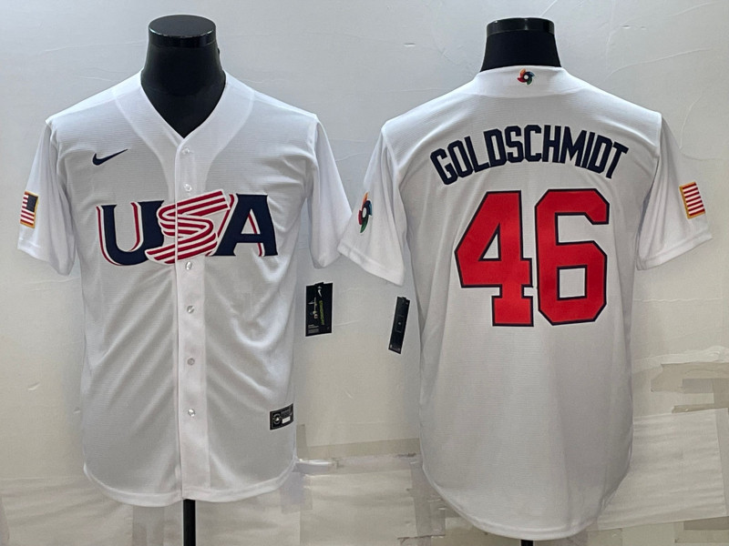 USA 46 Paul Goldschmidt White Nike 2023 World Baseball Classic Jersey