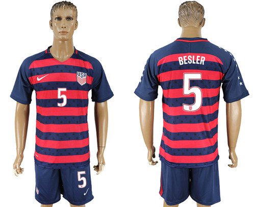 USA 5 BESLER 2017 CONCACAF Gold Cup Away Soccer Jersey