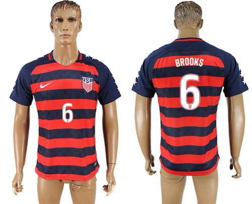 USA 6 BROOKS 2017 CONCACAF Gold Cup Away Thailand Soccer Jersey