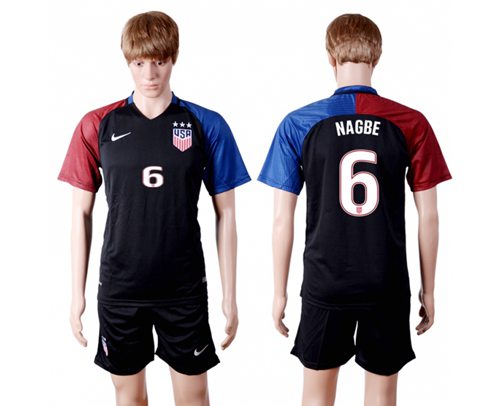 USA 6 Nagbe Away Three Star Soccer Country Jersey