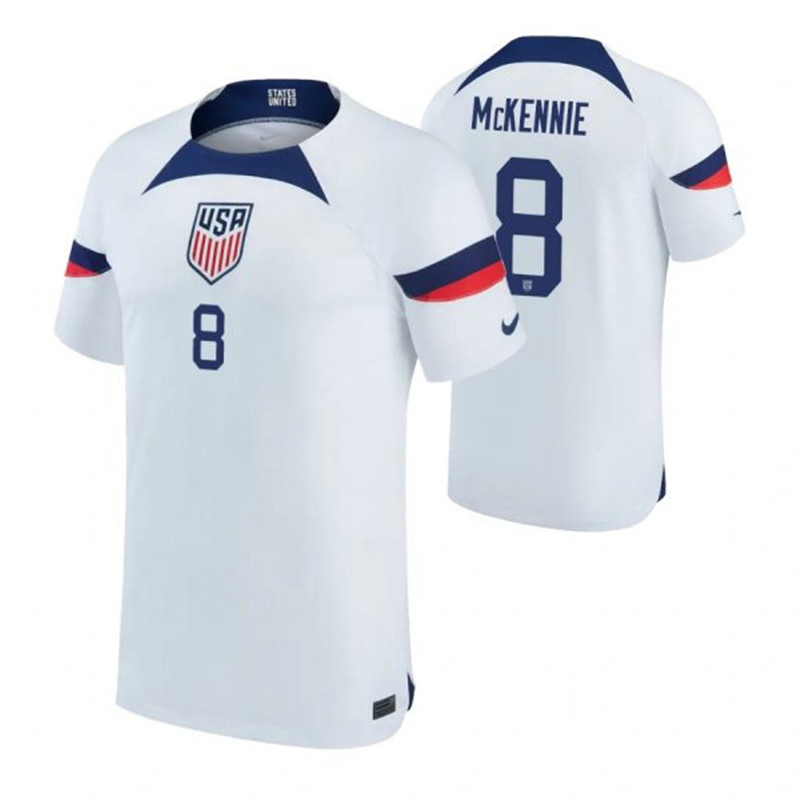 USA 8 McKENNIE Home 2022 FIFA World Cup Thailand Soccer Jersey