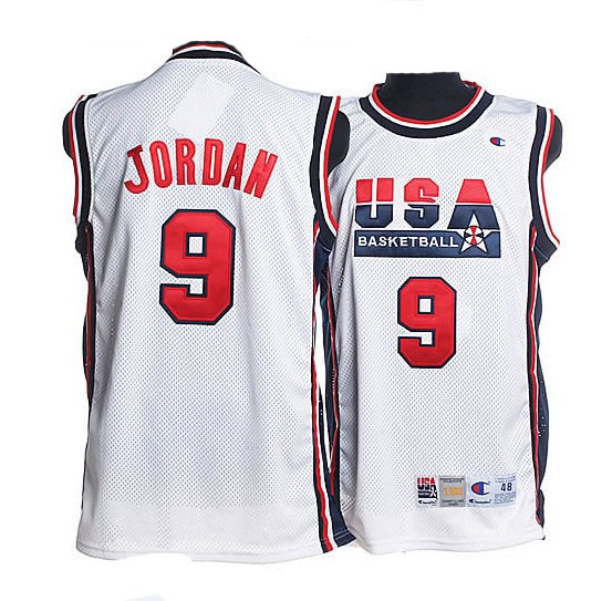 USA 9 Jordan White Throwback Jerseys