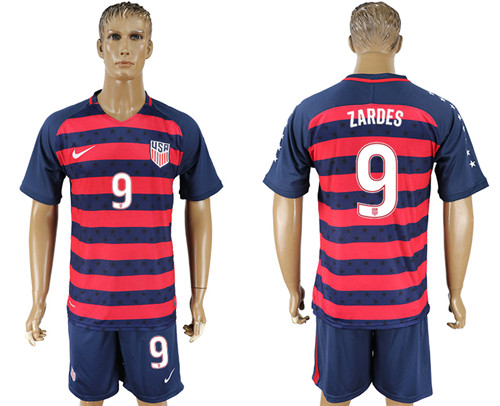 USA 9 ZARDES 2017 CONCACAF Gold Cup Away Soccer Jersey