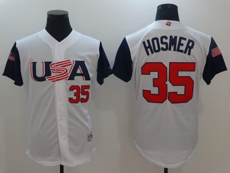 USA Baseball 35 Eric Hosmer Majestic White 2017 World Baseball Classic Authentic Jersey
