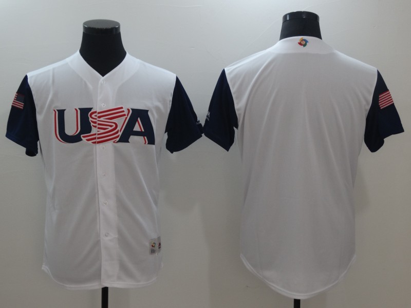 USA Baseball Blank Majestic White 2017 World Baseball Classic Authentic Team Jersey