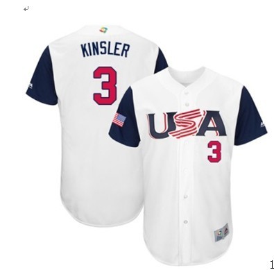 USA Baseball Majestic 3 Ian Kinsler White 2017 World Baseball Classic Authentic Team Jersey
