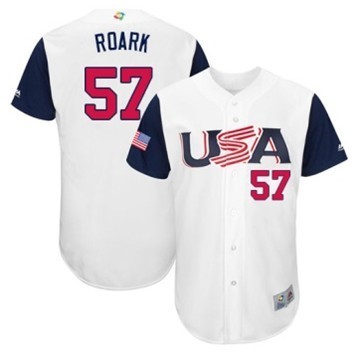 USA Baseball Majestic 57 Tanner Roark White 2017 World Baseball Classic Authentic Team Jersey