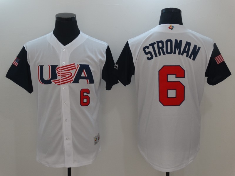 USA Baseball Majestic 6 Marcus Stroman White 2017 World Baseball Classic Authentic Team Jersey