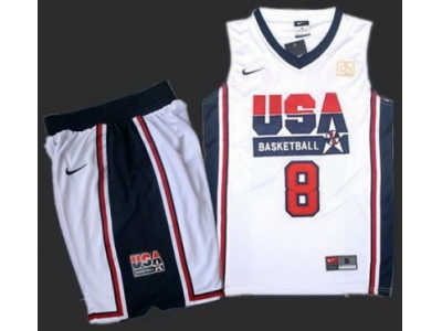 USA Basketball Retro 1992 Olympic Dream Team White Jersey & Shorts Suit #8 Scottie Pippen