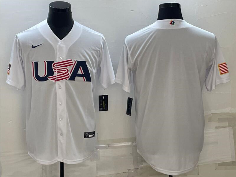 USA Blank White Nike 2023 World Baseball Classic Jersey