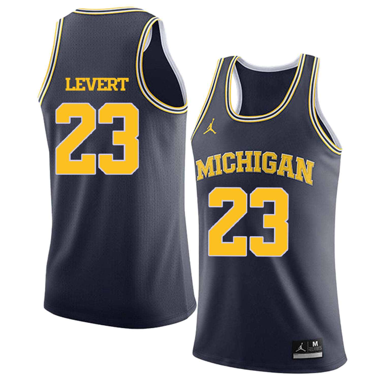 University of Michigan 23 Caris Levert Navy College Basketball Jersey