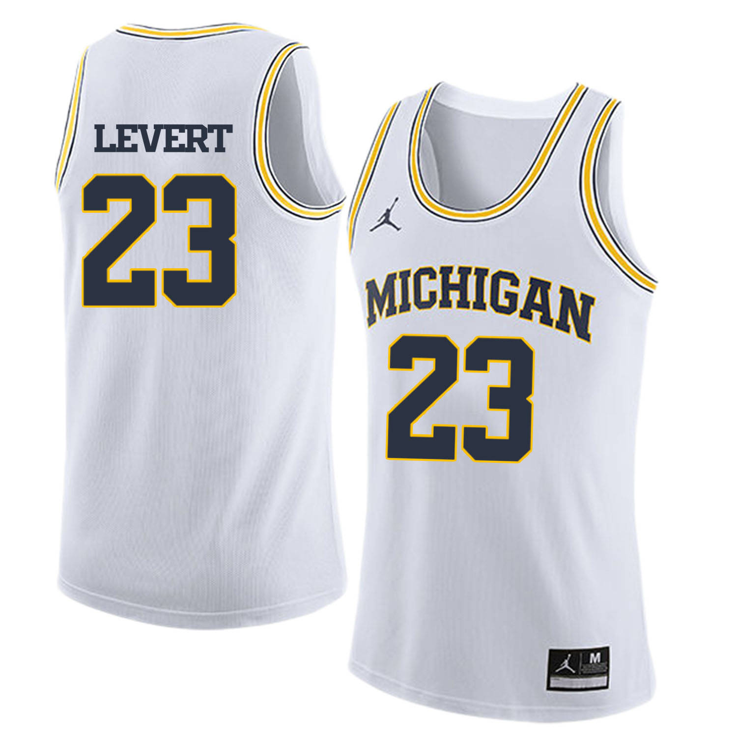 University of Michigan 23 Caris Levert White College Basketball Jersey