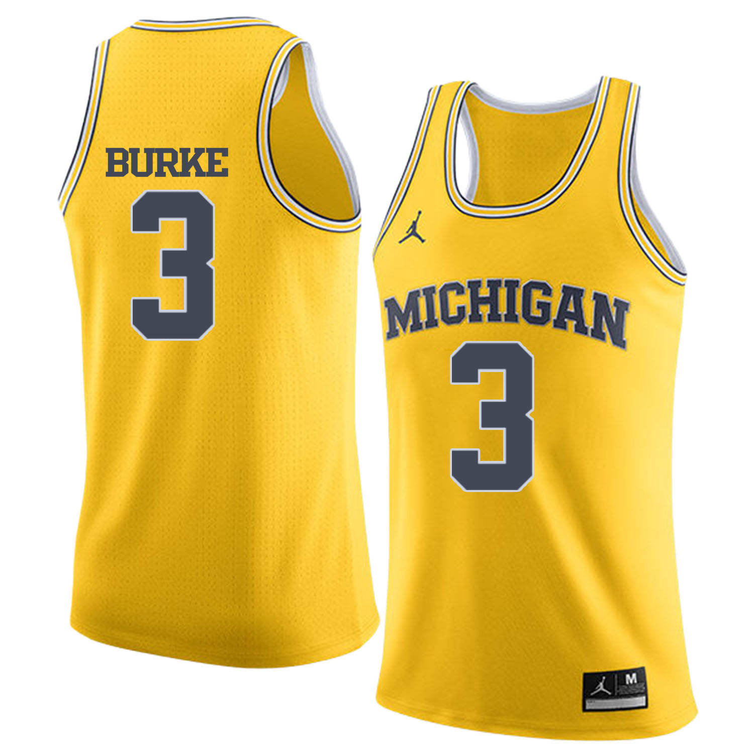 University of Michigan 3 Trey Burke Yellow College Basketball Jersey