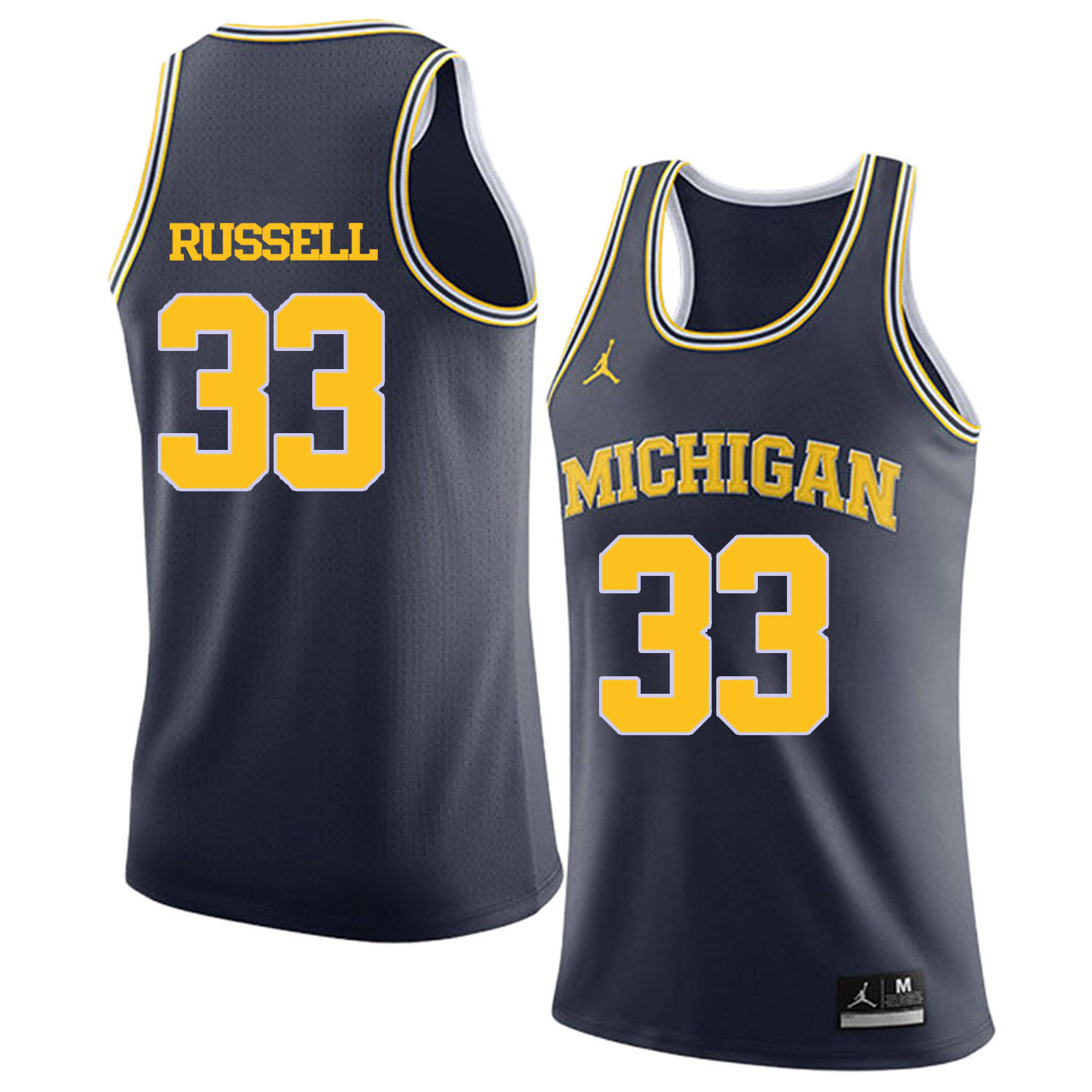University of Michigan 33 Cazzie Russell Navy College Basketball Jersey