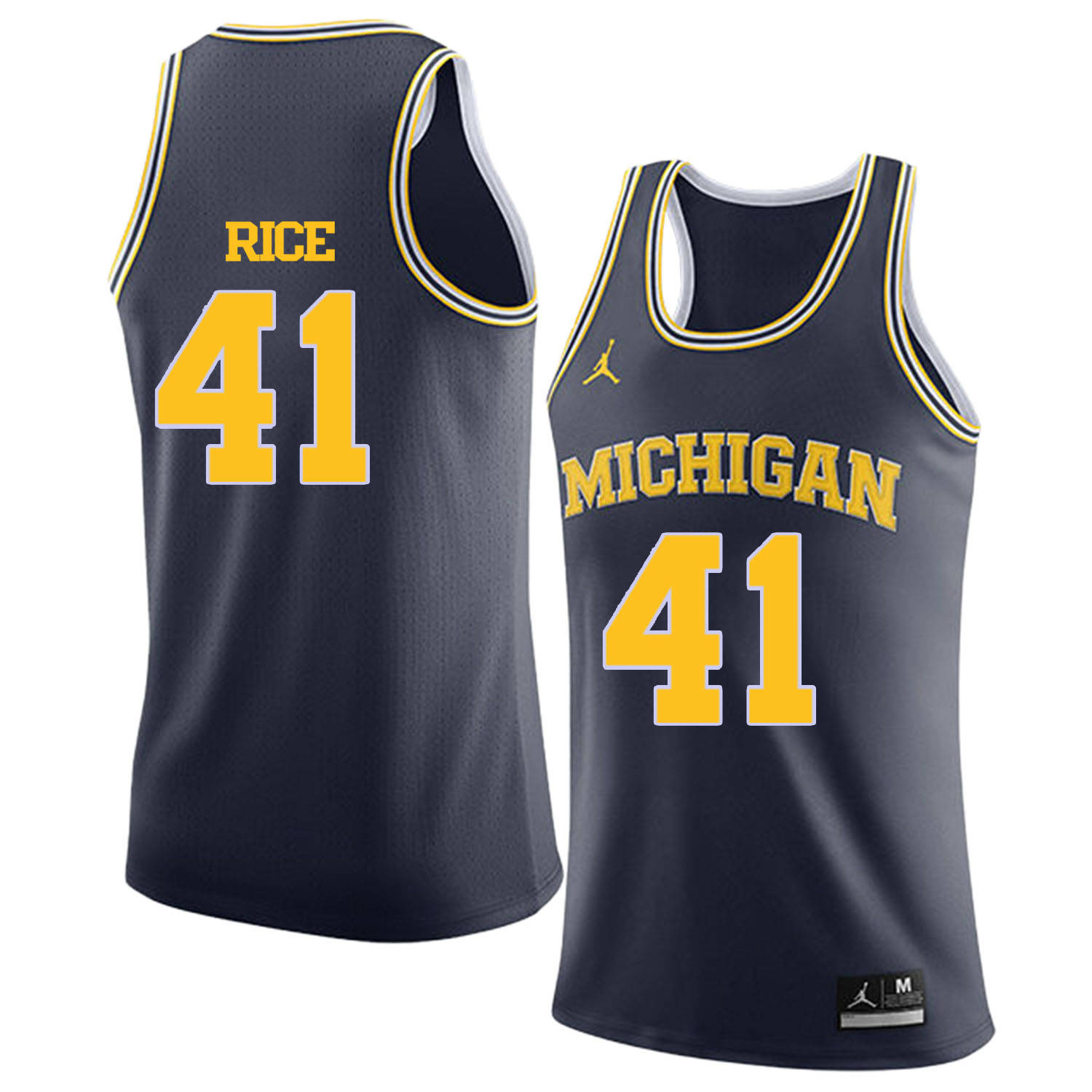University of Michigan 41 Glen Rice Navy College Basketball Jersey
