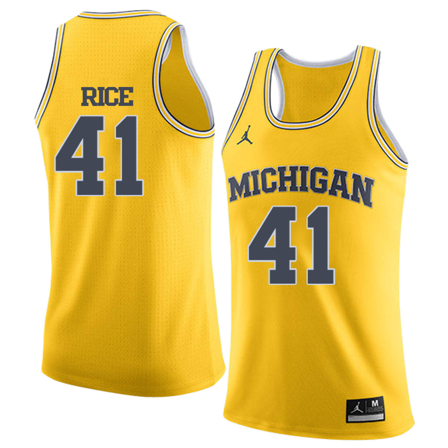 University of Michigan 41 Glen Rice Yellow College Basketball Jersey