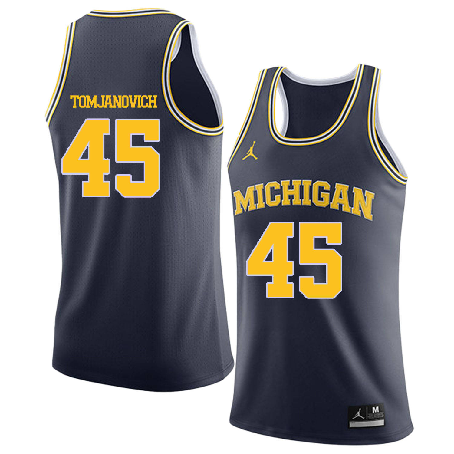 University of Michigan 45 Rudy Tomjanovich Navy College Basketball Jersey