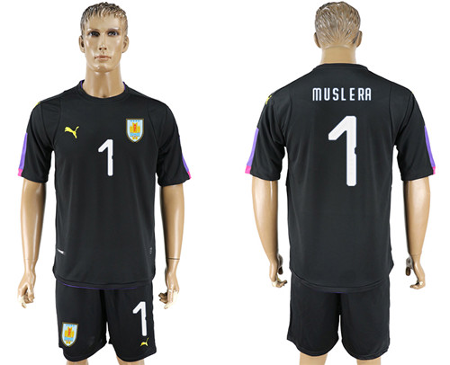 Uruguay 1 MUSLERA Black Goalkeeper 2018 FIFA World Cup Soccer Jersey