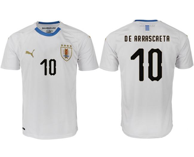 Uruguay 10 DE ARRASCAETA Away 2018 FIFA World Cup Thailand Soccer Jersey