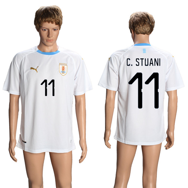 Uruguay 11 C. STUANI Away 2018 FIFA World Cup Soccer Jersey