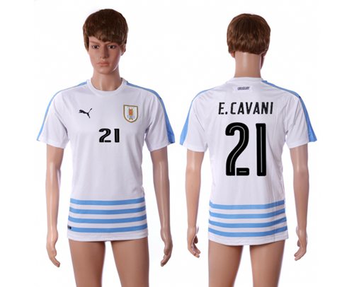 Uruguay 21 E Cavani Away Soccer Country Jersey