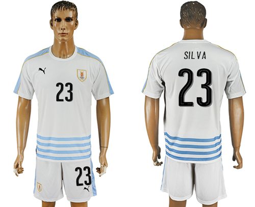 Uruguay 23 Silva Away Soccer Country Jersey