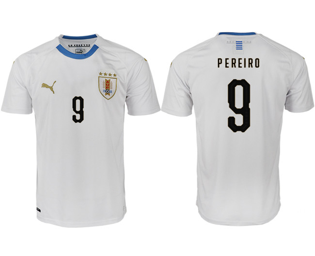 Uruguay 9 PEREIRO Away 2018 FIFA World Cup Thailand Soccer Jersey