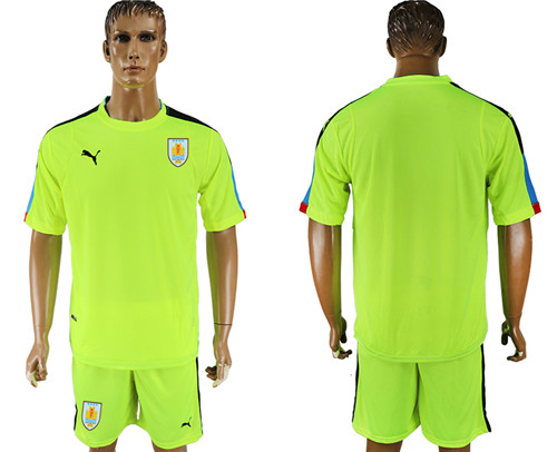 Uruguay Fluorescent Green Goalkeeper 2018 FIFA World Cup Soccer Jersey