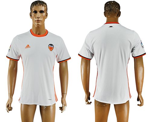 Valencia Blank Home Soccer Club Jersey