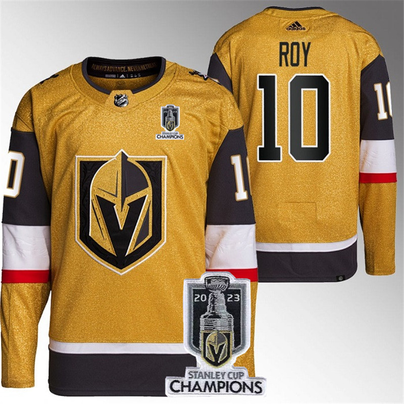 Vegas Golden Knights 10 Nicolas Roy Gold 2023 Stanley Cup Champions Adidas Jersey
