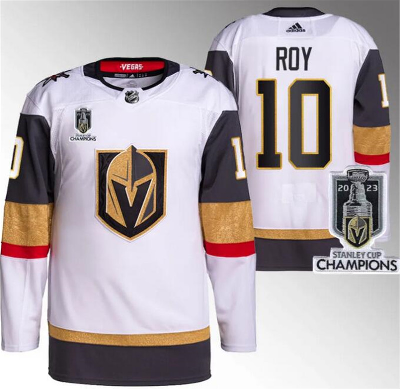 Vegas Golden Knights 10 Nicolas Roy White 2023 Stanley Cup Champions Adidas Jersey