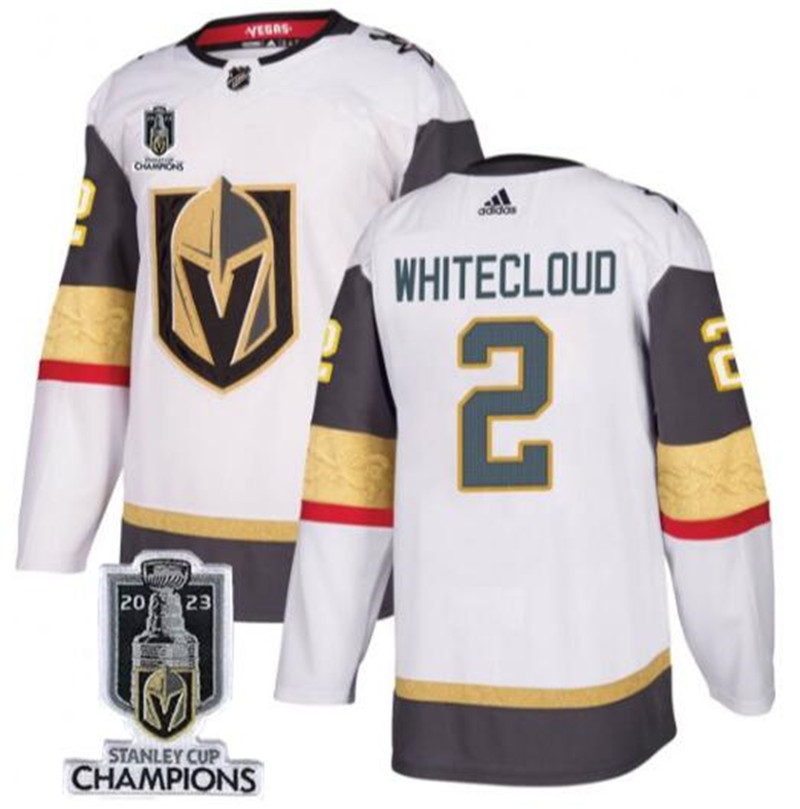 Vegas Golden Knights 2 Zach Whitecloud White 2023 Stanley Cup Champions Adidas Jersey