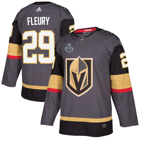 Vegas Golden Knights 29 Marc Andre Fleury Gray 2018 Stanley Cup Final Bound  Jersey