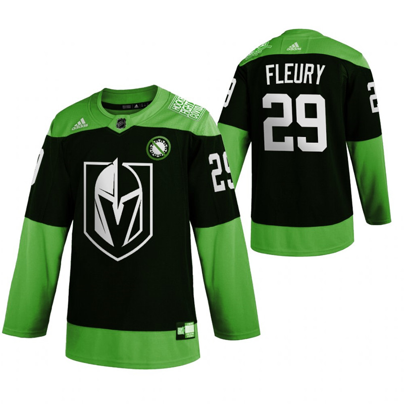 Vegas Golden Knights 29 Marc Andre Fleury Green 2020 Adidas Jersey