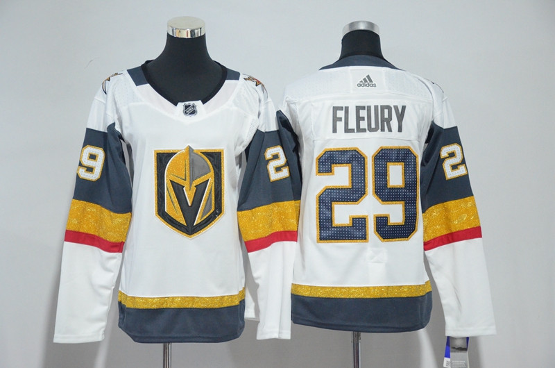 Vegas Golden Knights 29 Marc Andre Fleury White Women  Jersey