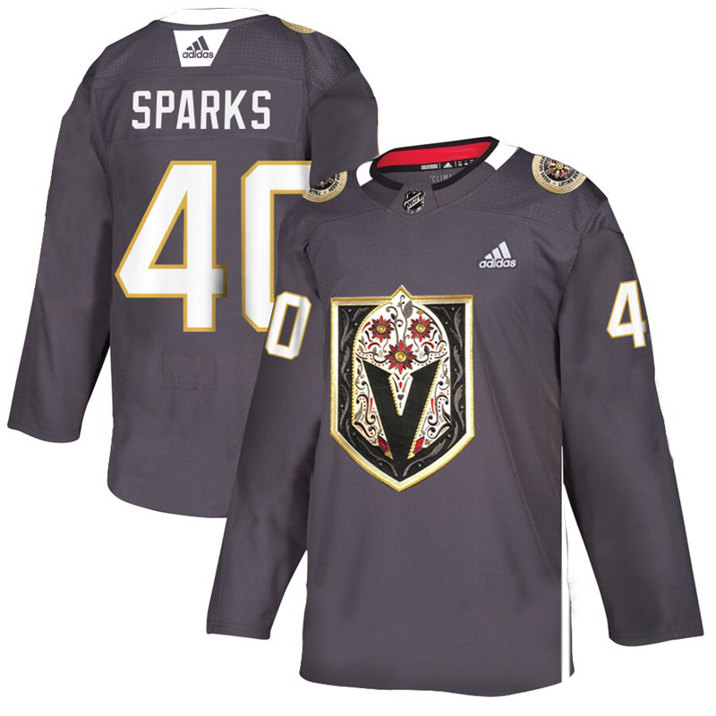 Vegas Golden Knights 40 Garret Sparks Gray Dia De Los Muertos Adidas Jersey