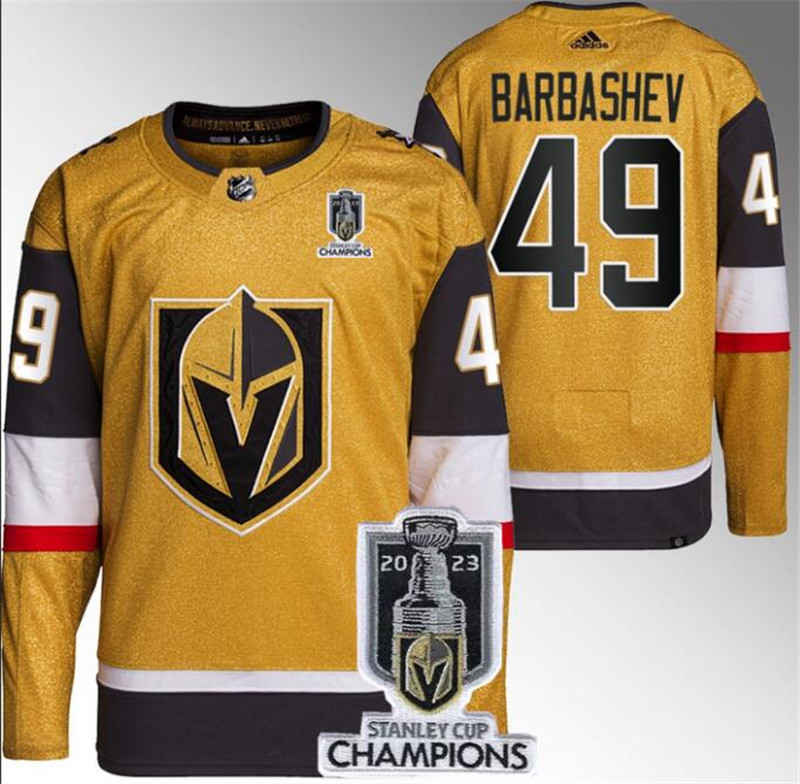 Vegas Golden Knights 49 Ivan Barbashev Gold 2023 Stanley Cup Champions Adidas Jersey