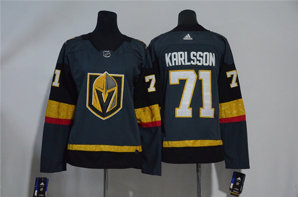 Vegas Golden Knights 71 William Karlsson Gray Women  Jersey