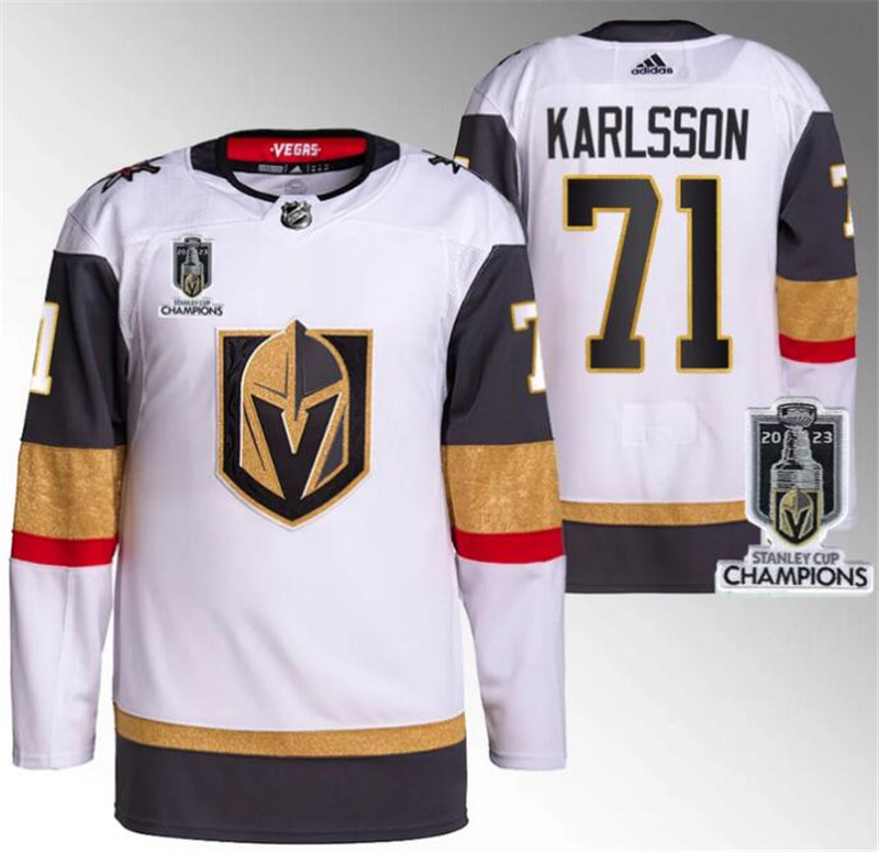 Vegas Golden Knights 71 William Karlsson White 2023 Stanley Cup Champions Adidas Jersey