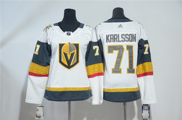 Vegas Golden Knights 71 William Karlsson White Women  Jersey