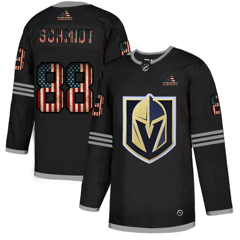 Vegas Golden Knights 88 Nate Schmidt Black USA Flag Fashion Adidas Jersey