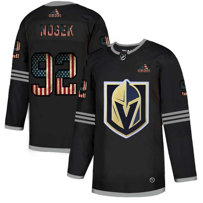 Vegas Golden Knights 92 Tomas Nosek Black USA Flag Fashion Adidas Jersey