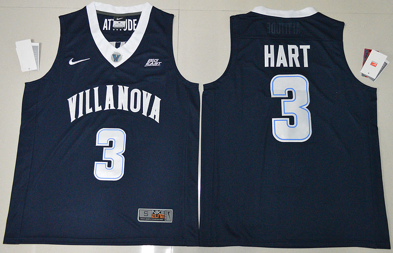Villanova Wildcats 3 Josh Hart Navy Blue Basketball Stitched NCAA Jersey