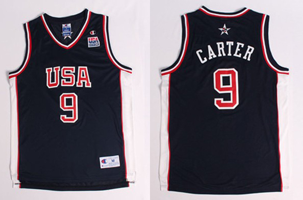 Vince Carter 9 Team USA Dream 2000 Vintage Throwback Navy Blue Basketball Jersey