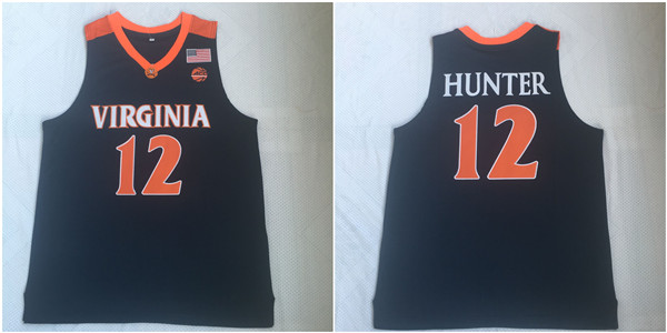 Virginia Cavaliers 12 DeAndre Hunter Navy College Basketball Jersey