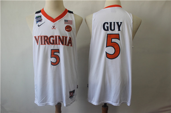 Virginia Cavaliers 5 Kyle Guy White College Basketball Jersey