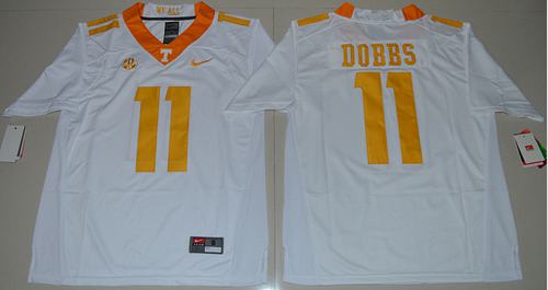 Vols 11 Joshua Dobbs White Stitched NCAA Jersey